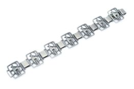 A Swedish Eiler & Marloe silver panel bracelet.