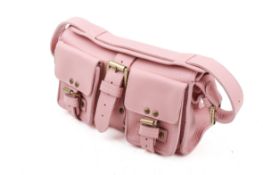 A Mulberry 'Blenheim' pink grain leather handbag.