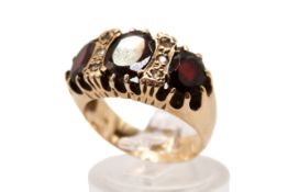 A hallmarked 9ct gold dress ring.