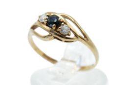 A 9ct gold and cubic zirconia ring.