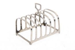 An early 20th century silver toast rack.