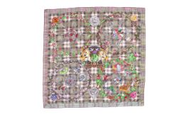 A Hermes 'Fleurs D' Ecosse' silk scarf designed by Sylvia Kerr.