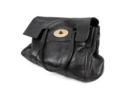 A Mulberry black leather 'Bayswater' handbag.