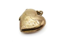 A small yellow metal heart pendant, marked 9ct front and back. Circa H1.5cm, weight 2.4g.