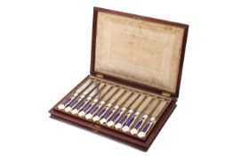 A set of twelve Georgian silver bladed knives.