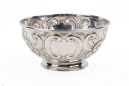 A Victorian silver rose bowl.