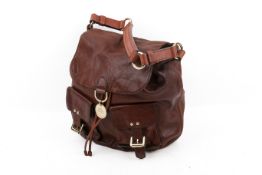 A Mulberry 'Leah Messenger' hazelnut lambskin leather handbag.