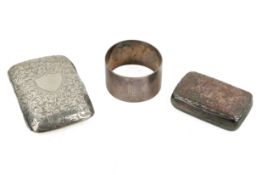 Three Victorian and later silver and white metal table items.
