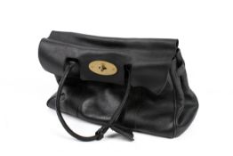 A Mulberry black leather 'Bayswater' handbag.