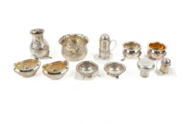 A group of Victorian and later silver table items.