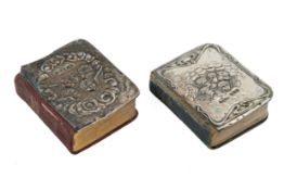 An early 20th century vintage miniature book of common prayer and hymn book with silver front