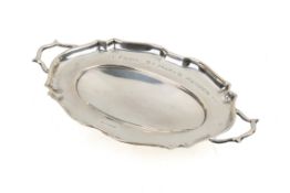 An early 20th century small oval silver dish.