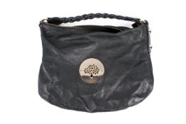 A Mulberry 'Daria Hobo' black grained leather handbag.
