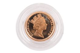 A 1992 half sovereign coin, boxed.