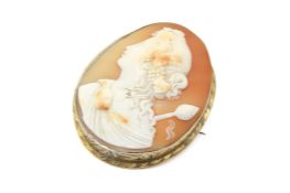 A Victorian cameo brooch depicting a Bacchante.