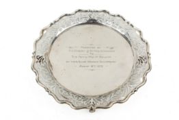 An early 20th century silver salver.
