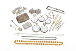 A small group of silver and other items.