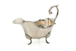 An early 20th century silver sauce boat.
