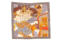 A Hermes 'Art des Steppes' silk scarf designed by Annie Faivre.