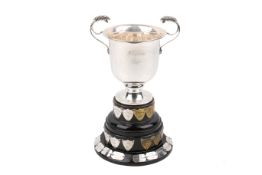 An early 20th century silver twin-handled trophy, 'The Haydon Cup'.