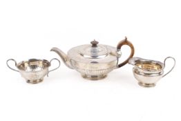 An early 20th century Scottish three-piece silver tea set.