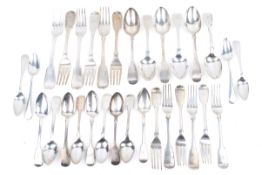 A group of Georgian and later silver cutlery.