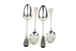 Four Georgian silver spoons.