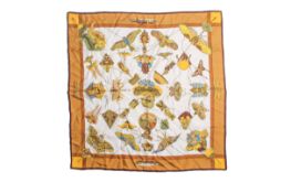 A Hermes 'Soies Volantes` silk scarf designed by Loic Dubigeon.