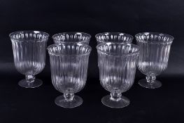 A set of six Parlane glass vases, candleholders. #690070.