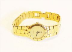 Gucci Damenarmbanduhr, Metall, vergoldet, Quarzwerk, Nr. 3300L, Funktion nicht geprüft, Tragespuren