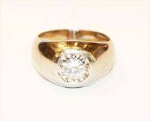 Platin Bandring mit ca. 2,1 ct. Diamant, SI/TW ?, Gr. 57, 17,49 gr.