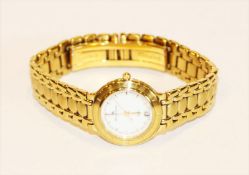 Maurice Lacroix Damenquarzuhr, Calypso, Ref. 75416, Metallband goldfarben, teils mattiert,