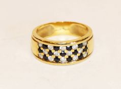 8 k Gelbgold Ring mit Schmucksteinen, keine Diamanten, 4,5 gr., Gr. 54