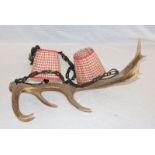 Hirschhorn Hängelampe mit 2 Leuchten, H 83 cm, B 60 cm, Funktion nicht geprüft, Alters- und