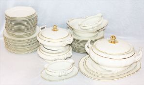 Krautheim Speise-Serviceteile mit Goldrand, 12 Speiseteller, 12 Suppenteller, 18 Brotteller, 2
