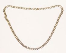Sterlingsilber Flachpanzer Kette, L 54 cm, 105 gr.