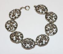 835 Silber Armband, L 19 cm, 24,6 gr.
