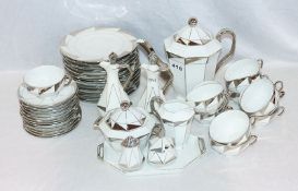 Thüringer Kaffee-Service, Porzellanmanufaktur Spechtsbrunn, handgemalt, Kaffeekanne, Milch und