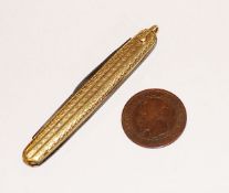 14 k Gelbgold Taschenmesser zum Anhängen, L 7,5 cm, Gebrauchsspuren