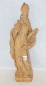 Holzskulptur 'Heiliger Urban', gebeizt, H 41 cm