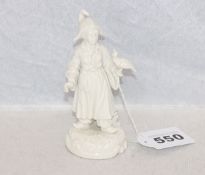 Nymphenburg Figurine 'Mädchen mit Vogel', weiß glasiert, Prägestempel, H 13 cm