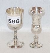 2 kleine, englische Sterlingsilber Kelche, H 9,5 cm, 78 gr.