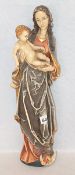 Holzskulptur 'Sichelmadonna mit Kind', farbig gefaßt, H 46,5 cm