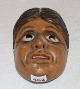 Werdenfelser Holzlarve 'Mann', gefaßt, 22 cm x 14 cm