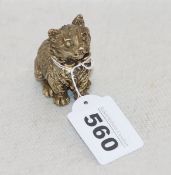 Silber Tierfigur 'Katze', 800 Silber, 180 gr., H 6 cm