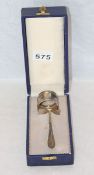 Sterlingsilber Serviettenring und Schieber, graviert 'Roland', 22 gr., in Originaletui,