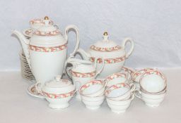 Edelstein Bavaria Kaffee-Tee-Service, Dekor Irene, Kaffee- und Teekanne, Milch unc Zucker, 12