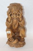 Holzskulptur 'Der Denker', dunkel gebeizt, H 41 cm