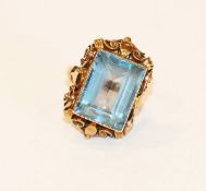 14 k Gelbgold Ring mit Topas ?, schöne Handarbeit, 9,9 gr., Gr. 51