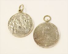 Zwei 3 Mark Deutsches Reich Silbermünzen, Völkerschlacht und Der König rief und alle kamen,